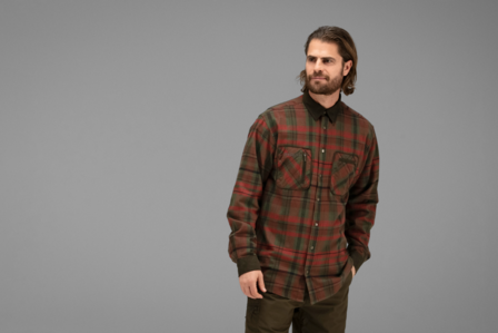 Pajala Shirt L/S, Red autumn check