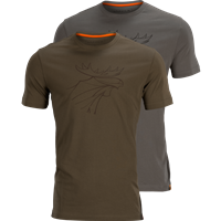 Graphic T-shirt 2-pack,  Willow green/Slate brown