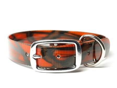 Mystique&reg; Biothane collar deluxe 25mm camo orange gold 45-53cm