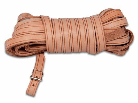 Mystique Flat leather tracking leash 14mm 6m nature