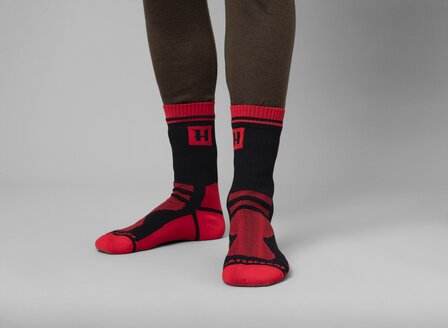 H&auml;rkila Waterproof Sock - Red /Black