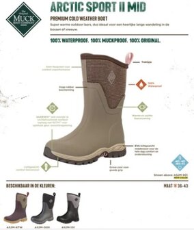 Muck Boot Arctic Sport II Mid Bordeaux/Tweed