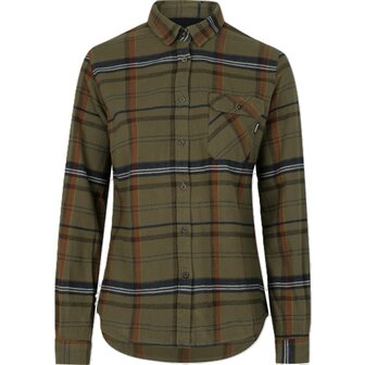 Seeland Skye Flannel Shirt Dames - Grape Leaf/Terracotta Check