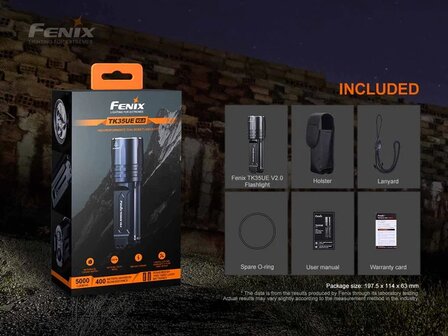 Fenix TK35UE V2.0 Zaklamp &ndash; 5000 Lumen Kracht in Uw Handen