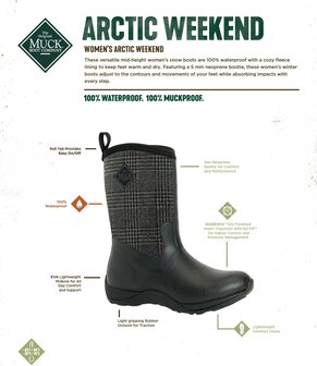 Muck Boot Women&#039;s ARCTIC WEEKEND - Black / Plaid