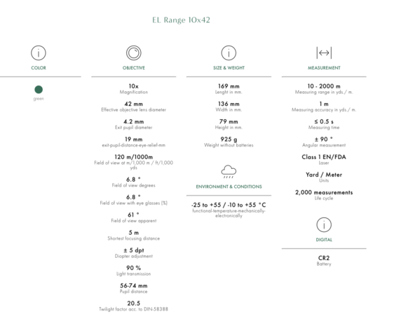 EL RANGE 10x42 TA verrekijker met afstandsmeter en tracking assistant