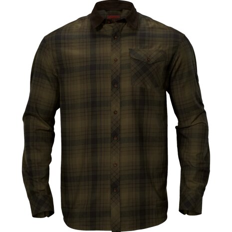 140111913 - Harkila driven hunt flannel shirt olive green check