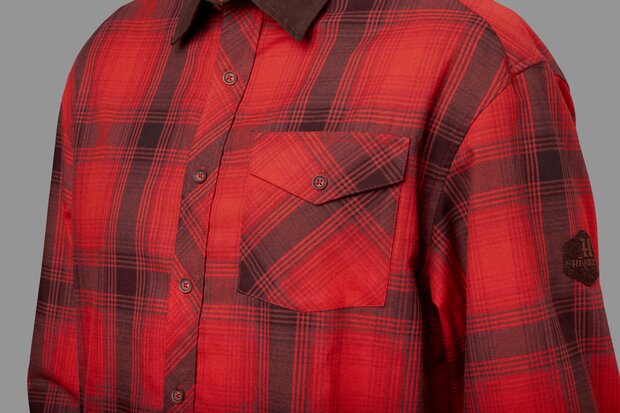 140111935 - Harkila driven hunt flannel shirt red/black check