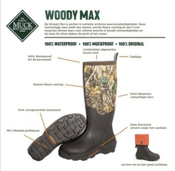 Muck Boot Woody Max Camo/Orange Lining