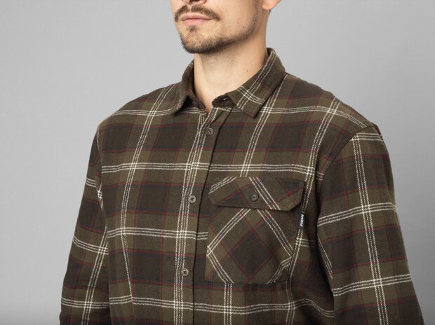 Seeland Gen Flannel Shirt - Pine green check