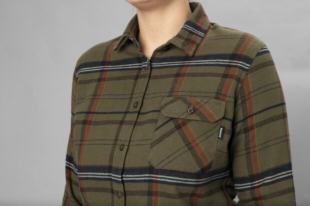 Seeland Skye Flannel Shirt Dames - Grape Leaf/Terracotta Check