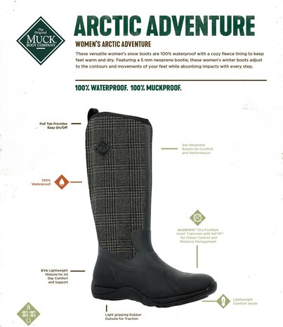 Muck Boot Dames ARCTIC ADVENTURE - Black/Plaid